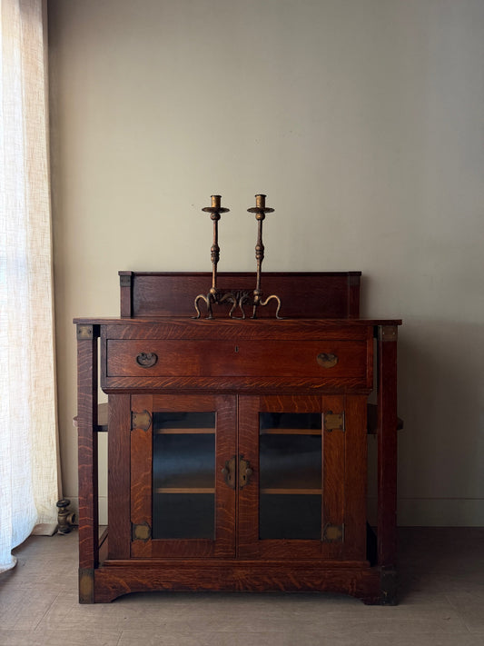 English Arts & Crafts carved oak server