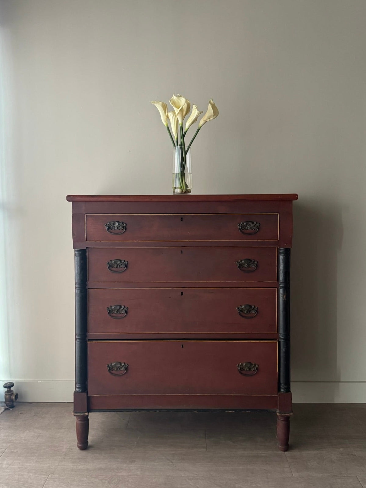 Empire painted mahogany dresser