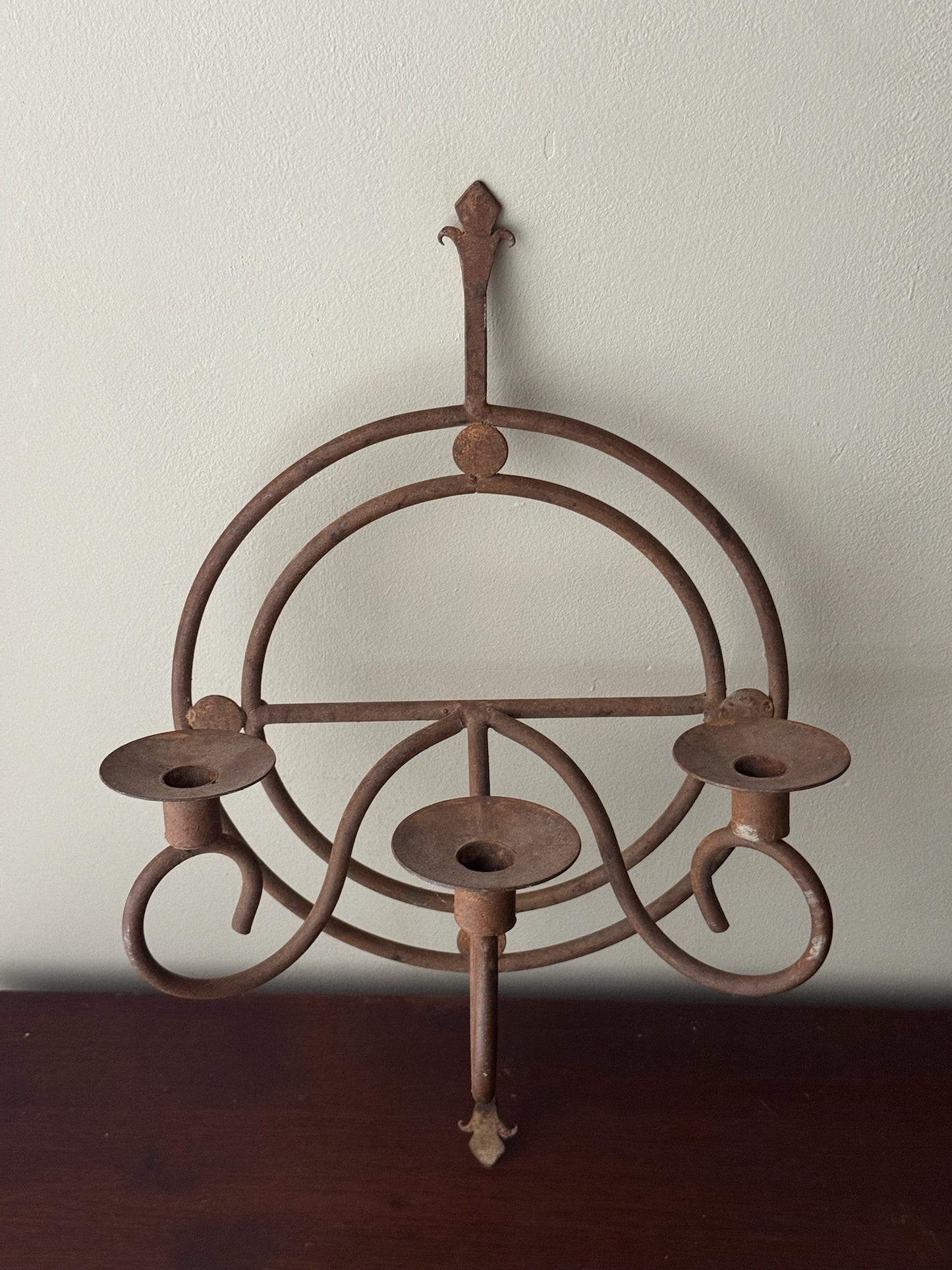 Wrought iron 3 candle sconce