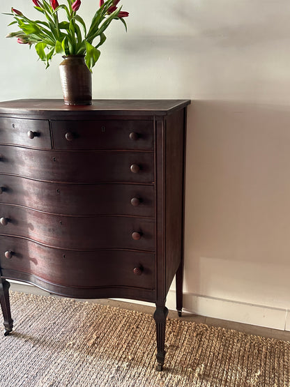 Mahogany serpentine dresser