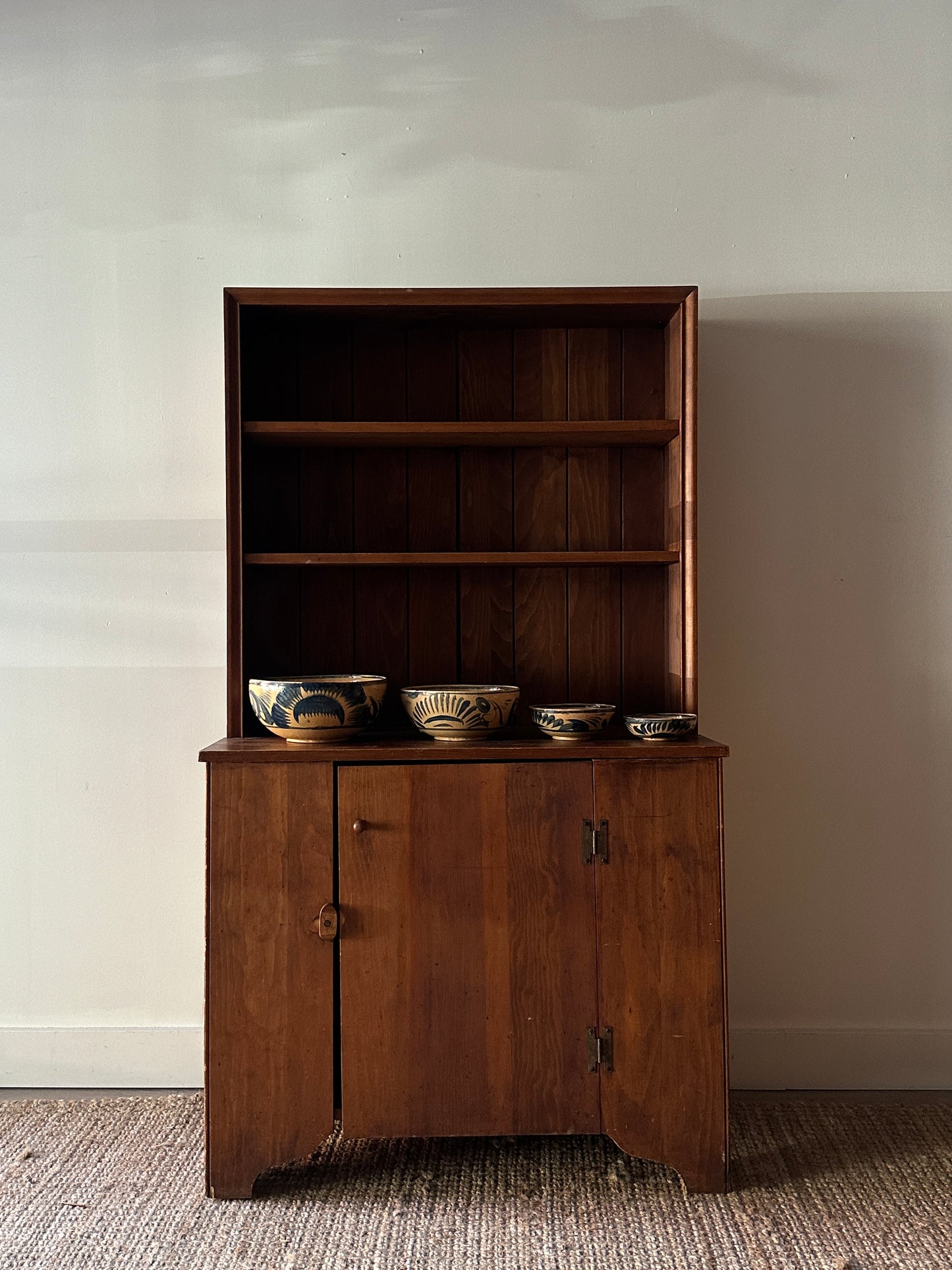 Pine stepback cupboard