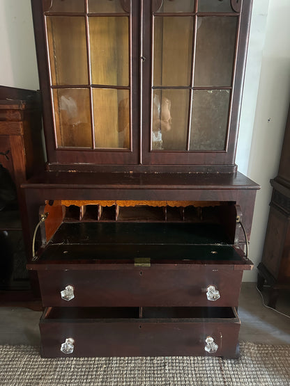 Mahogany hutch as is