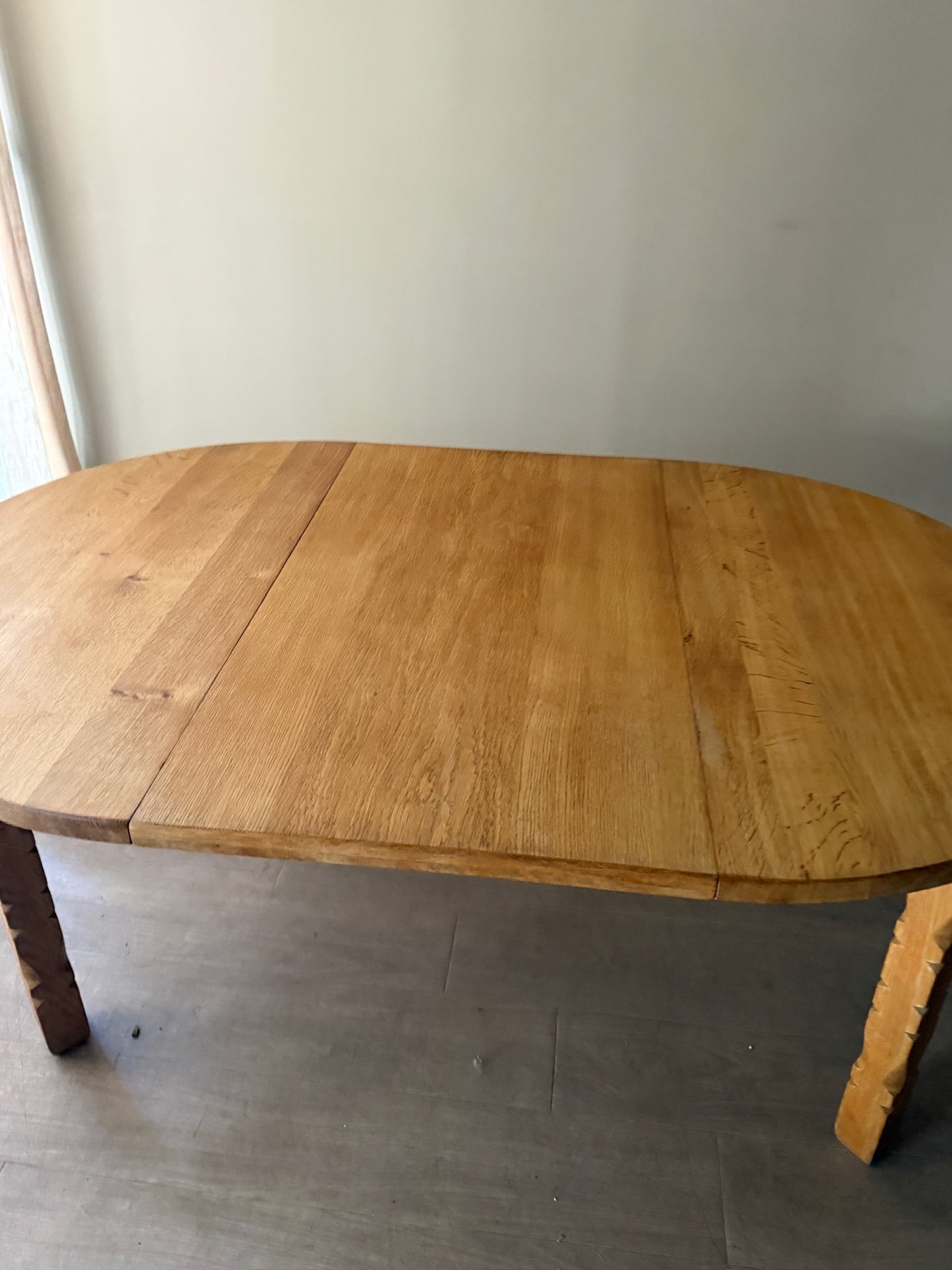Danish oak dining table with extension