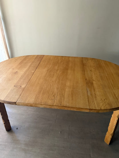 Danish oak dining table with extension