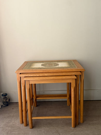 Toften Danish oak & tile nesting tables