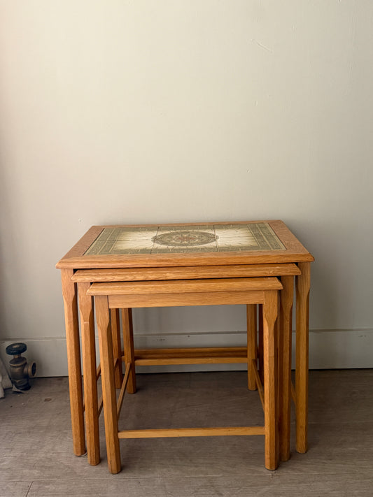 Toften Danish oak & tile nesting tables