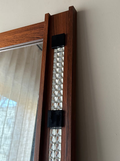 Aarhus rosewood and ceramic tile mirror