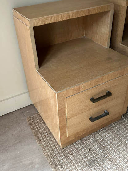 Blonde oak side tables. Sold individually.