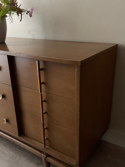 Kent Coffey walnut 9 drawer dresser