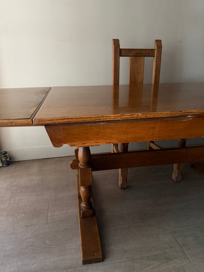 Danish oak extending dining table
