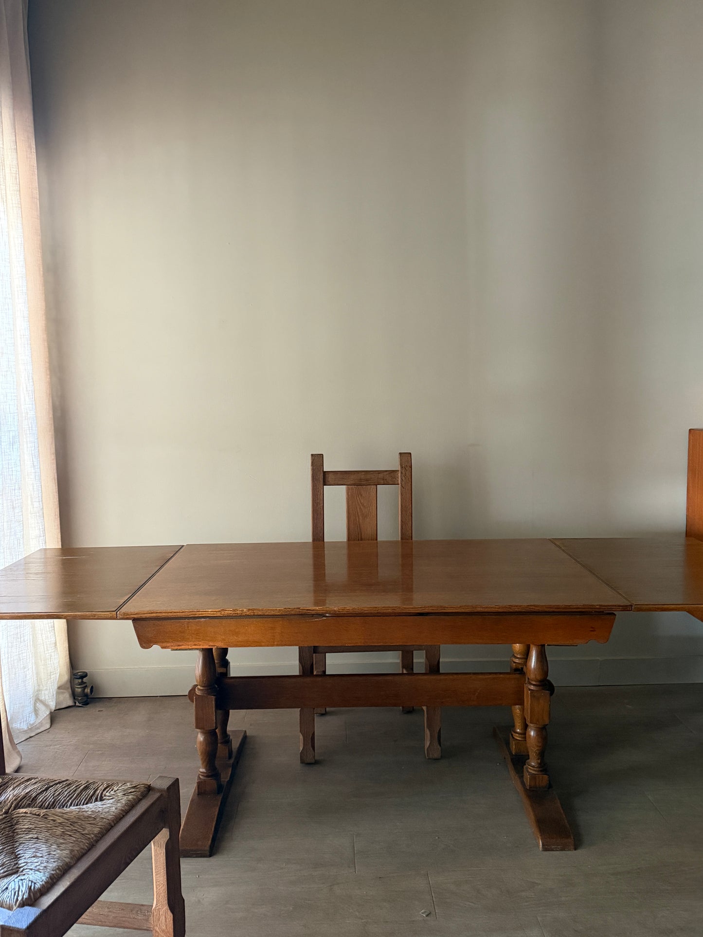 Danish oak extending dining table
