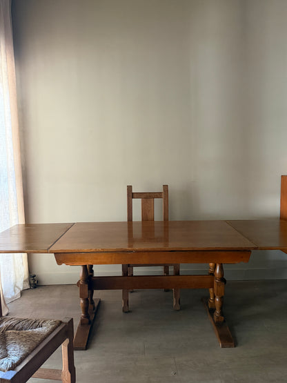 Danish oak extending dining table