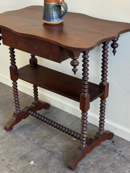 Victorian walnut spool table