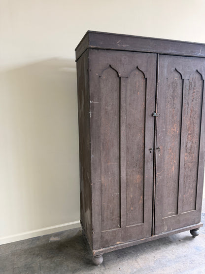 Victorian painted walnut armoire