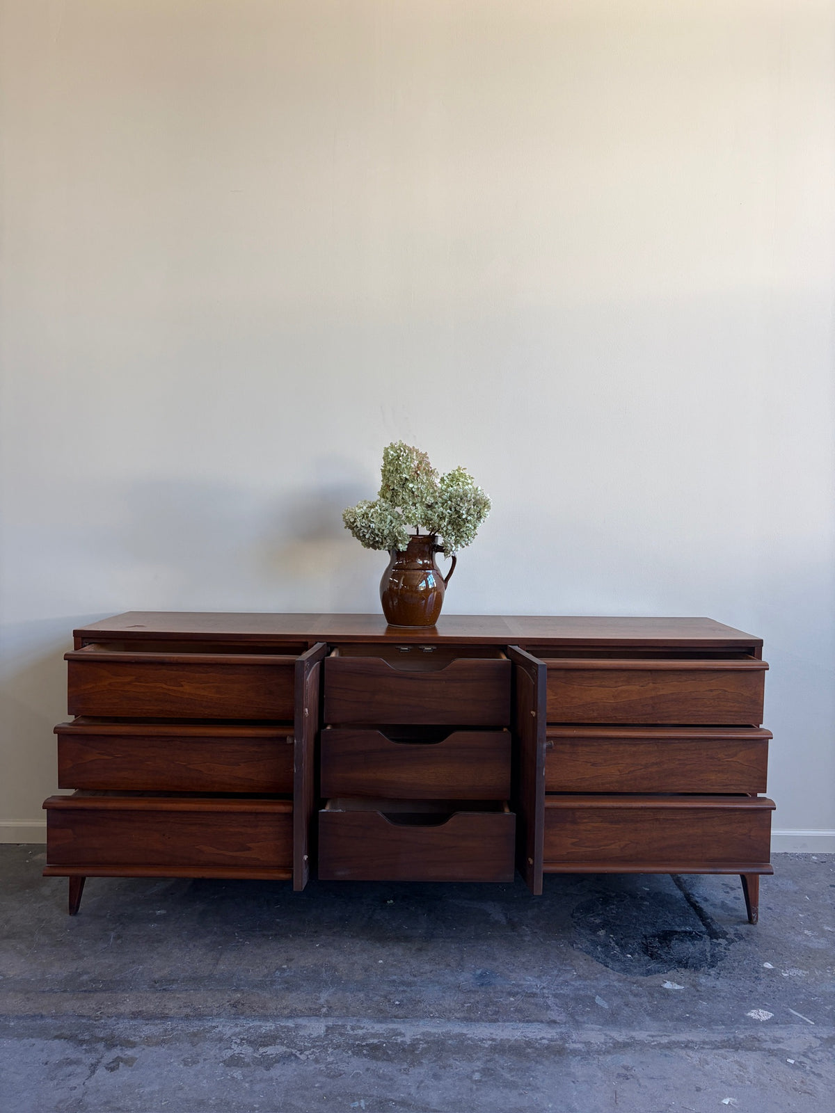 Lane Walnut Nine Drawer Dresser