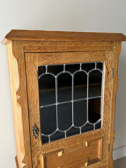 Danish oak and glass cabinet