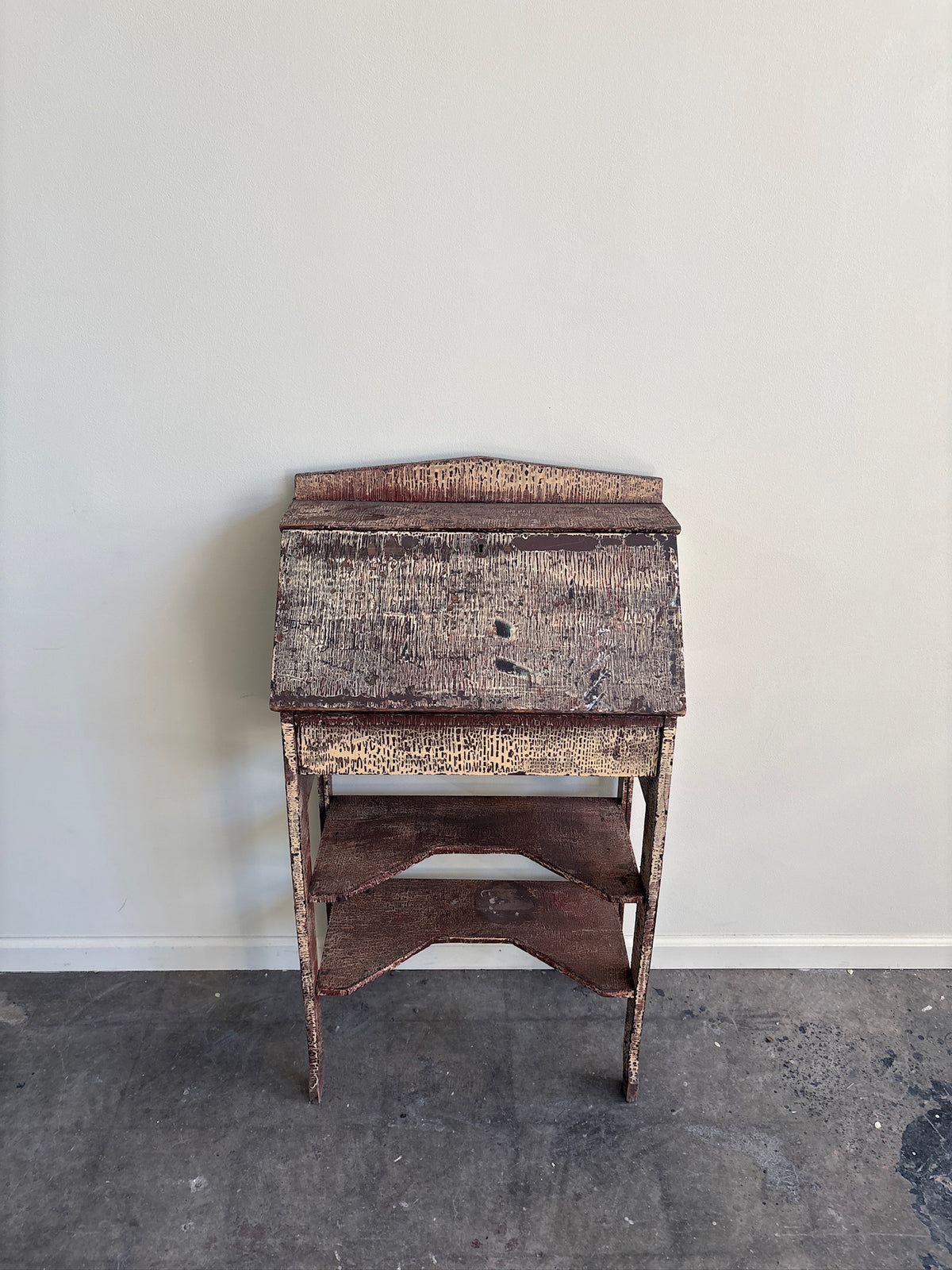 Painted pine secretary desk