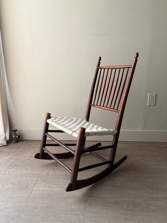 Pine tape seat small rocker