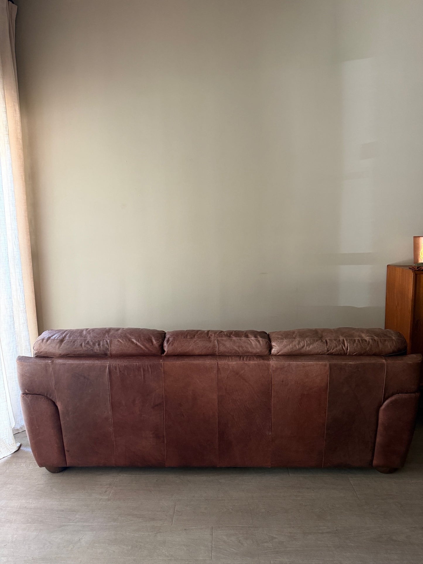 Italian brown leather sofa
