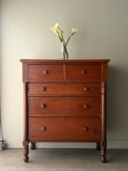 Sheraton cherry tallboy dresser