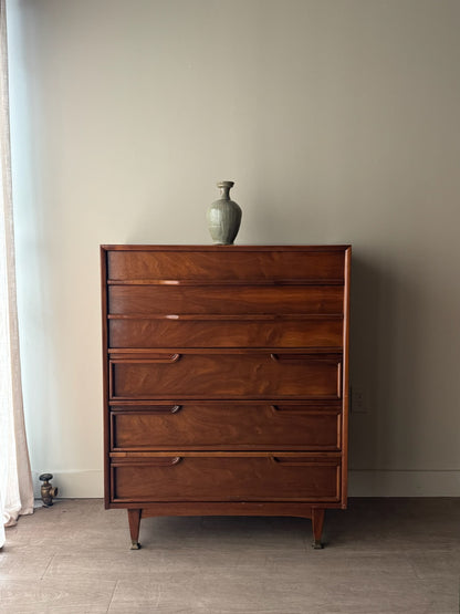 Walnut tallboy dresser