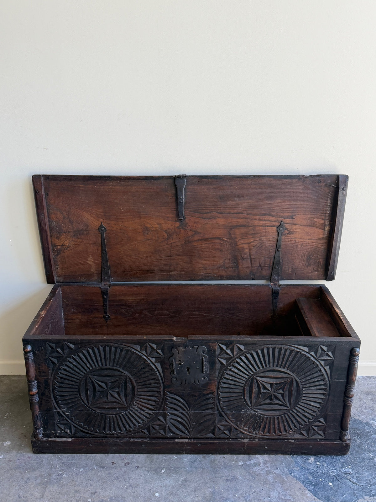 Northern European carved oak chest