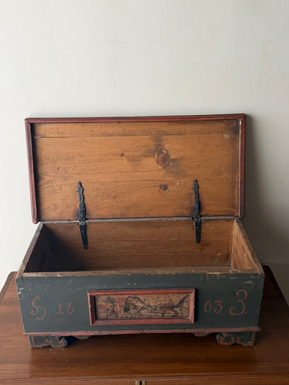 Scandinavian painted pine chest