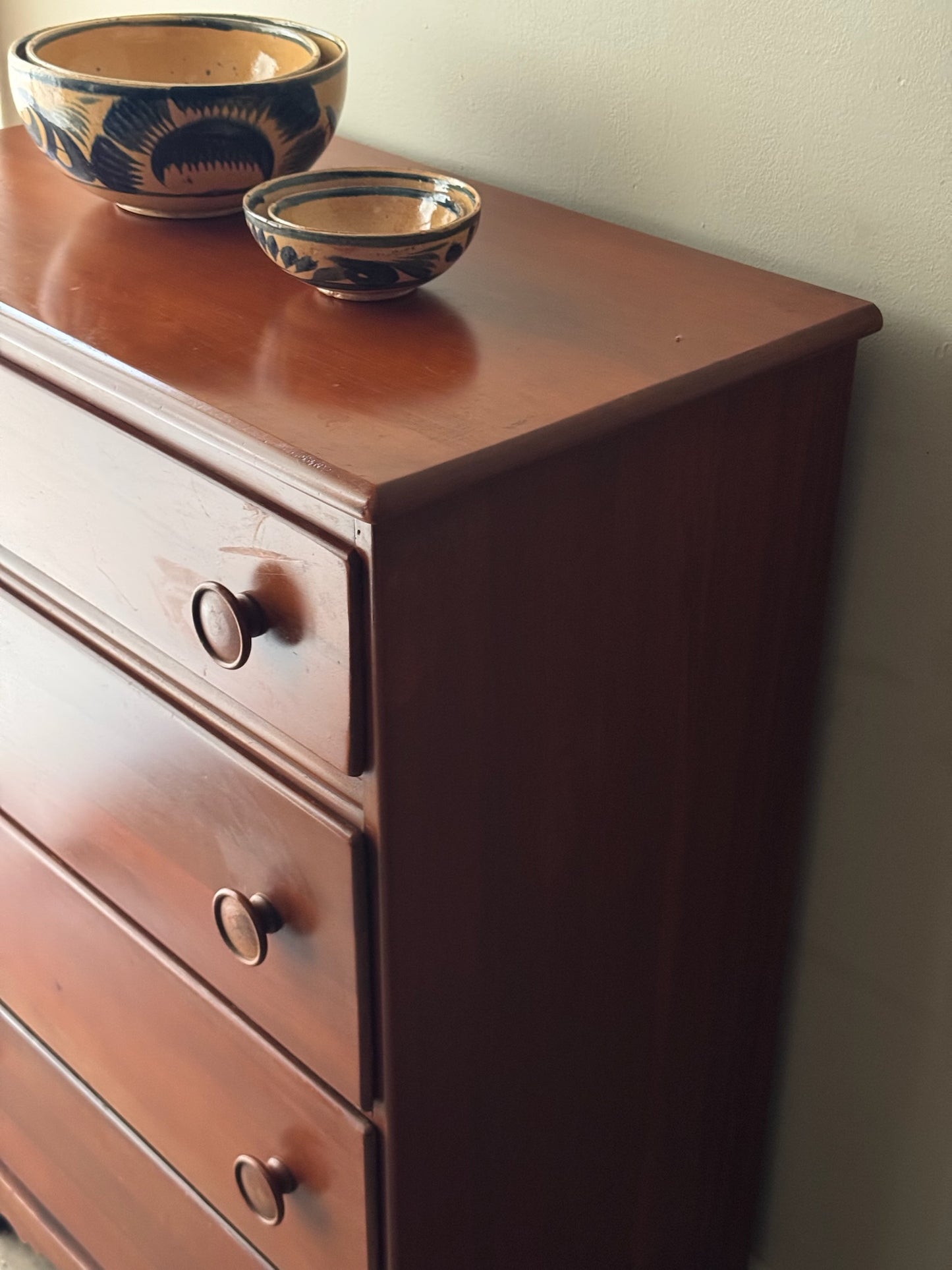 Maple tallboy dresser