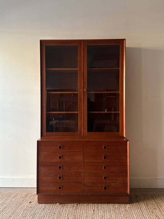 Two piece walnut hutch
