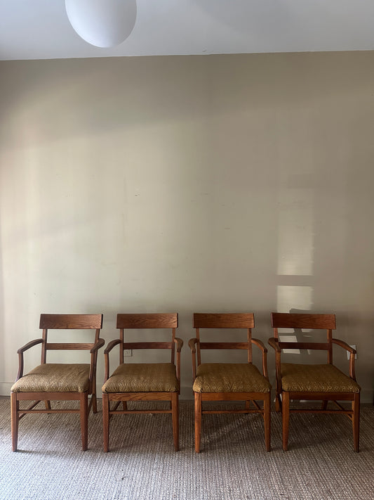 Oak arm chairs. Sold individually.