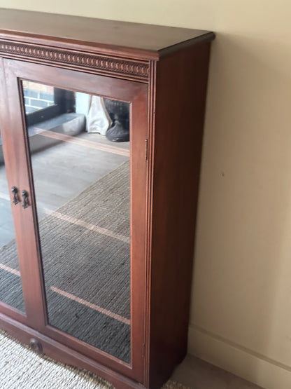 Mahogany and glass display case
