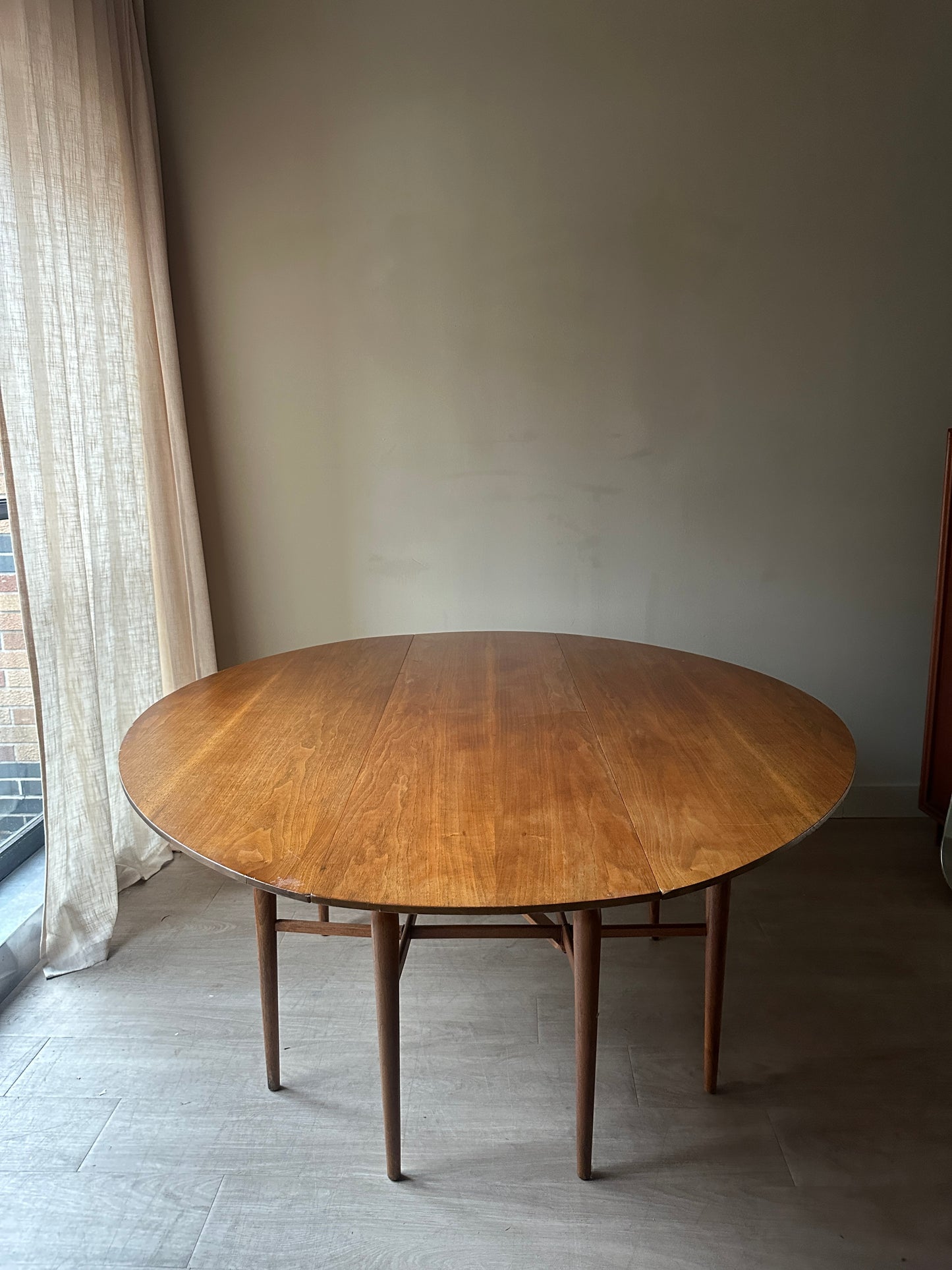 Walnut oval drop leaf