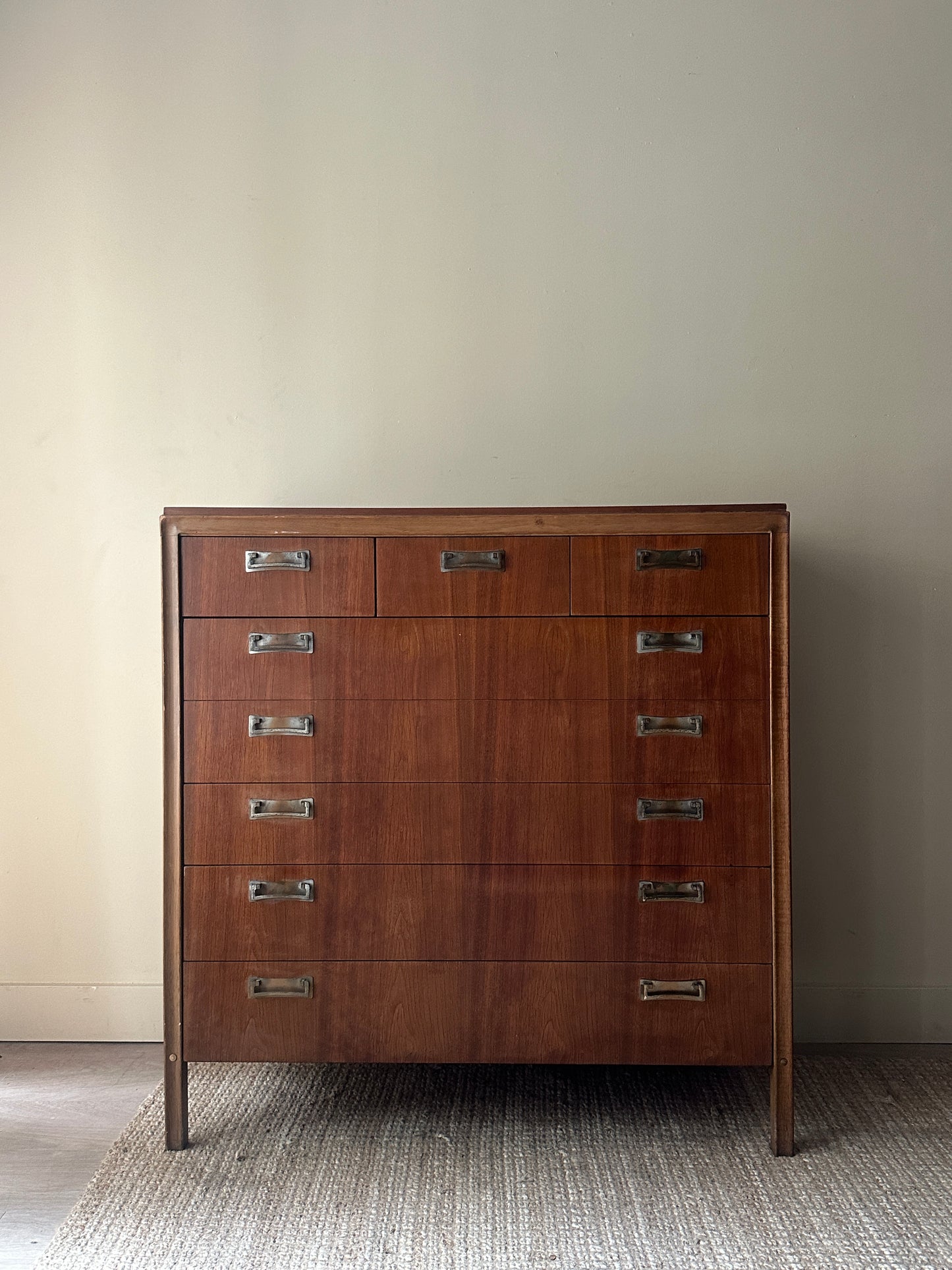 Walnut 8 drawer tallboy