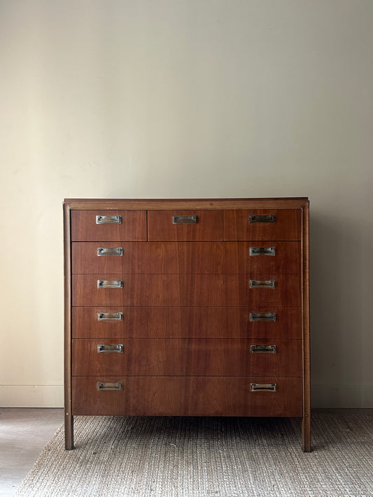 Walnut 8 drawer tallboy