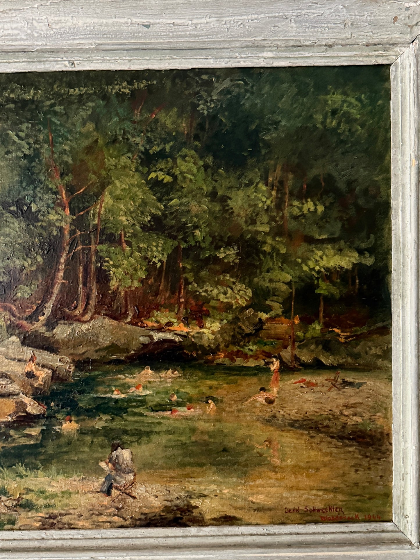 Woodstock NY swimming hole by Jean Schweckler (1888–1962)