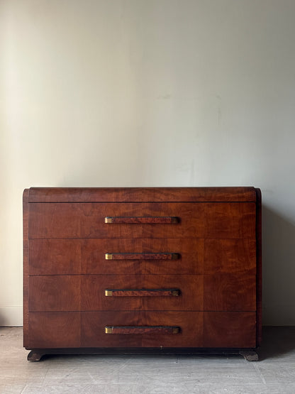 Walnut burl deco dresser