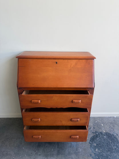 Maple secretary dresser