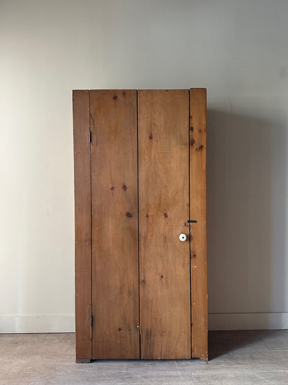Pine wide plank cupboard