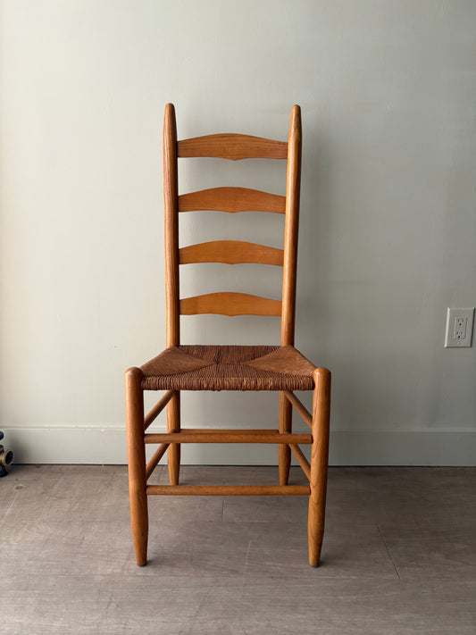 Pine rush seat ladder back chair