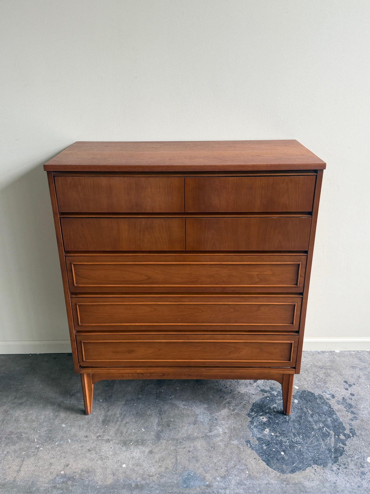 Walnut tallboy dresser