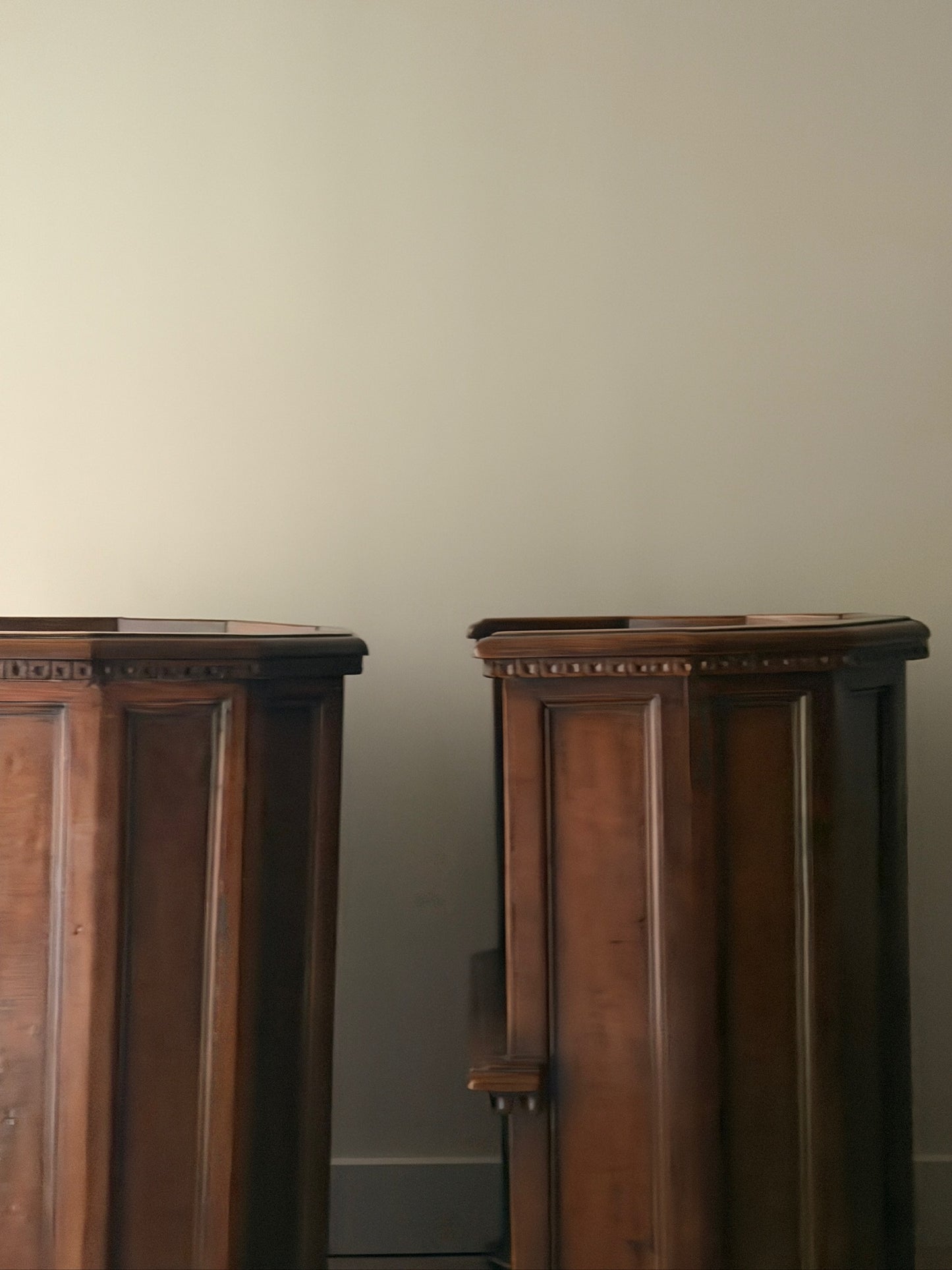 Italian walnut chorister chairs. Sold individually.