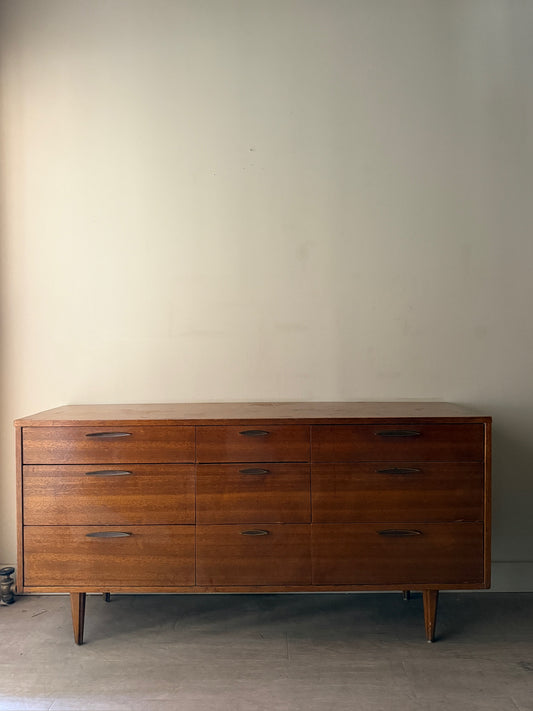 Stanley walnut 9 drawer dresser