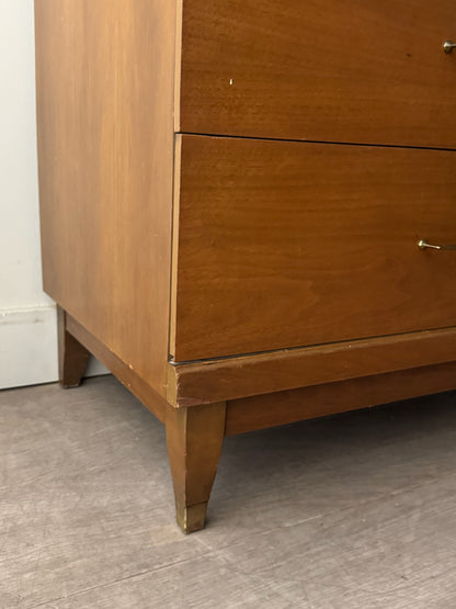 Walnut 6 drawer dresser