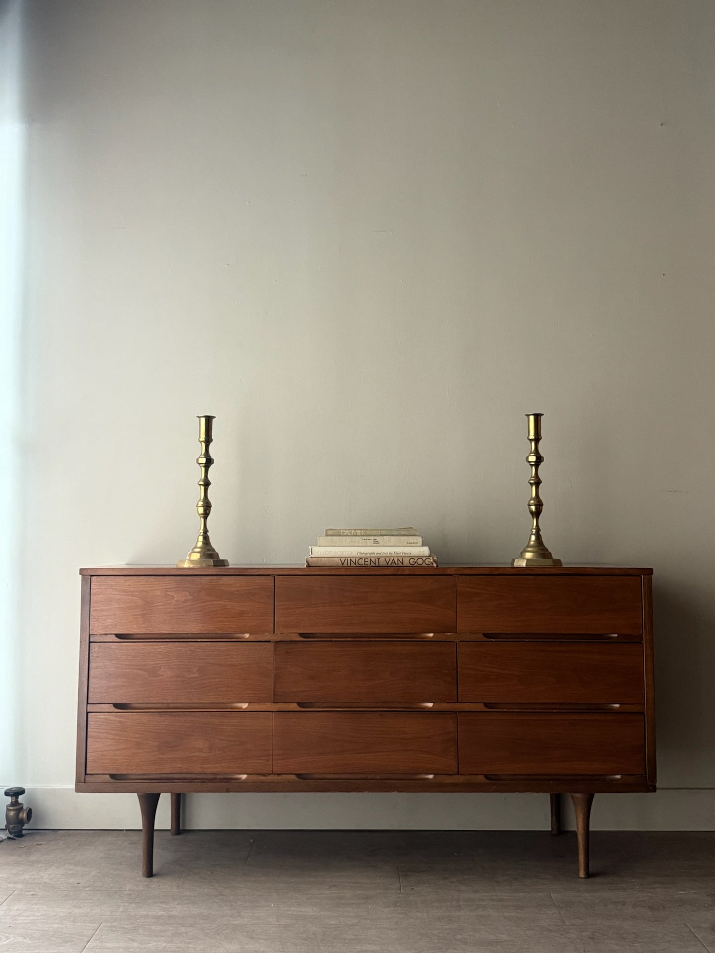 9 drawer walnut dresser