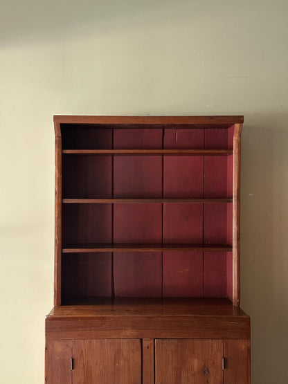 Pine step back hutch