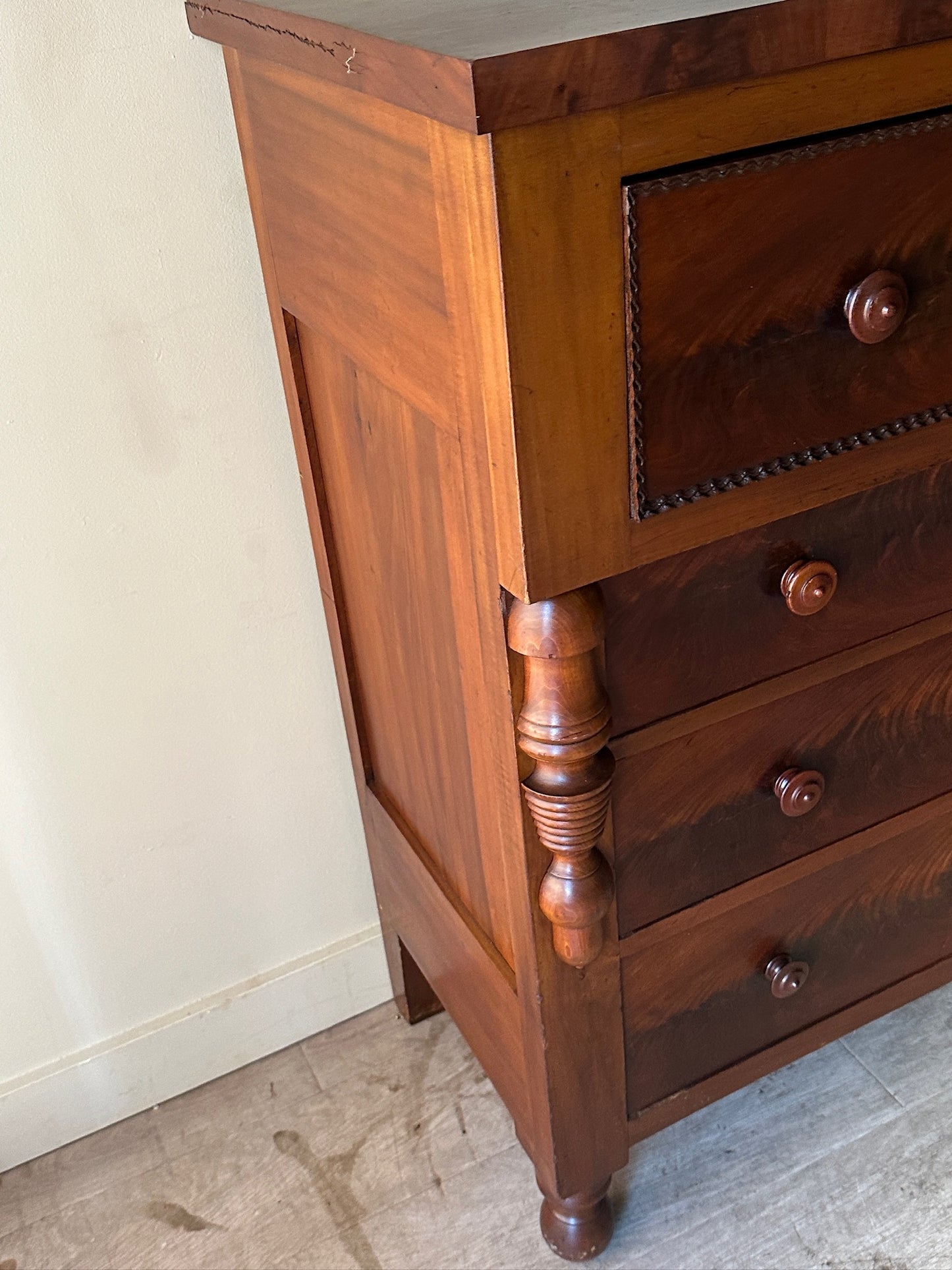 Walnut burl federal dresser