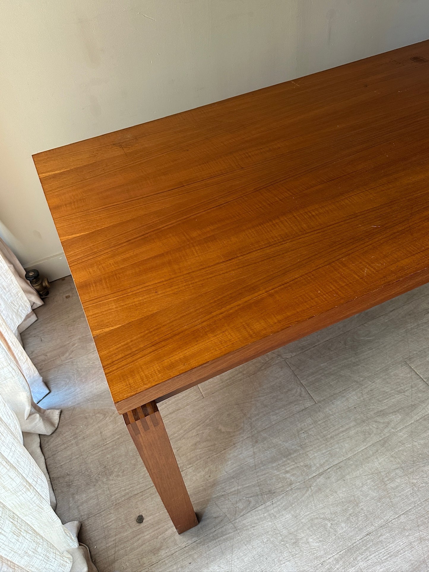 Teak extending dining table