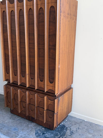 Tobago Brutalist walnut armoire