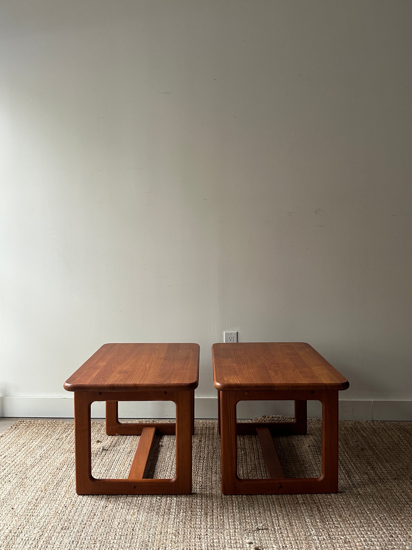 Teak side tables. Sold individually.