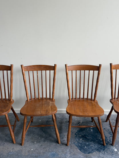 Maple dining chairs. Sold in pairs.